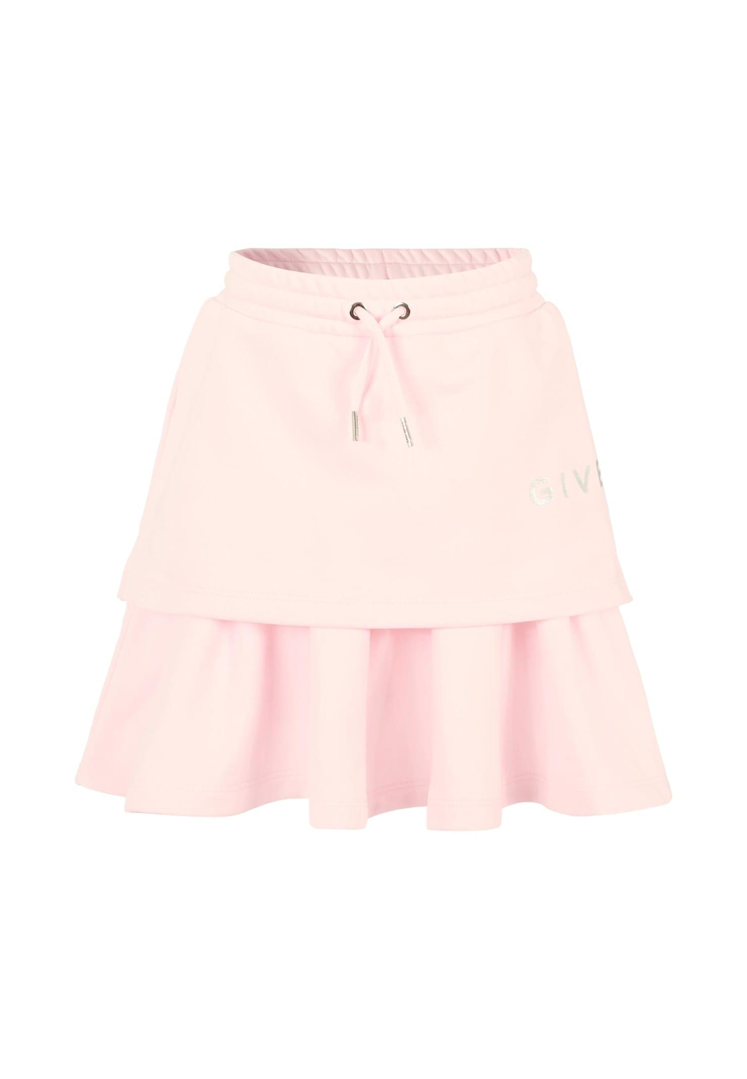 givenchy pink skirt for girl with logo