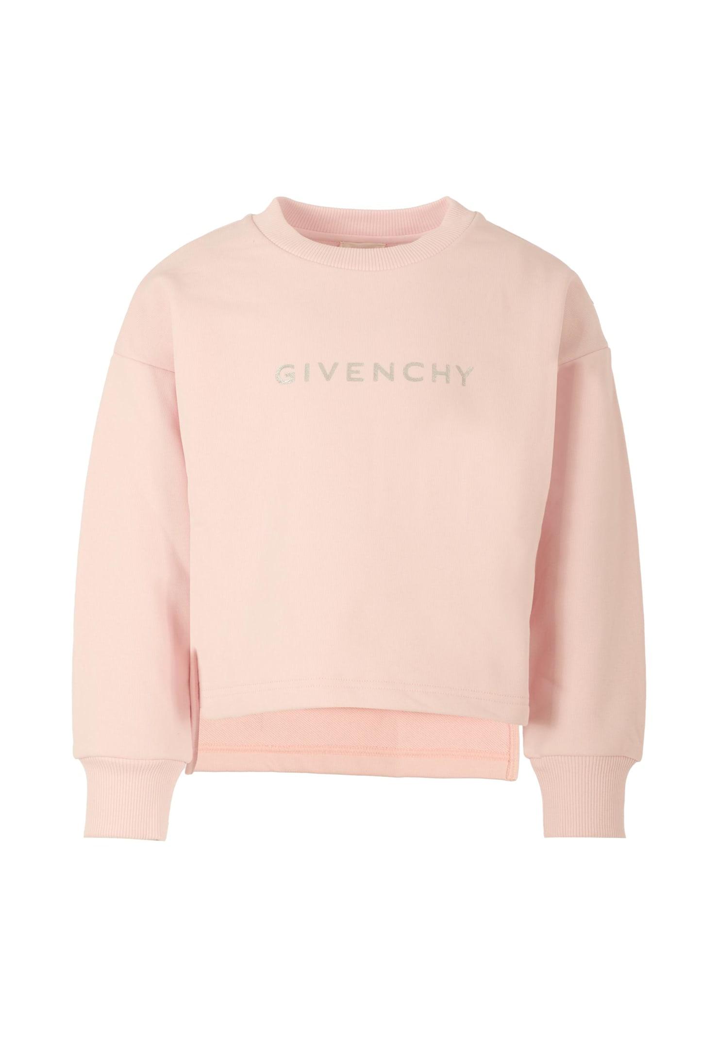 givenchy pink sweatshirt for girl with logo