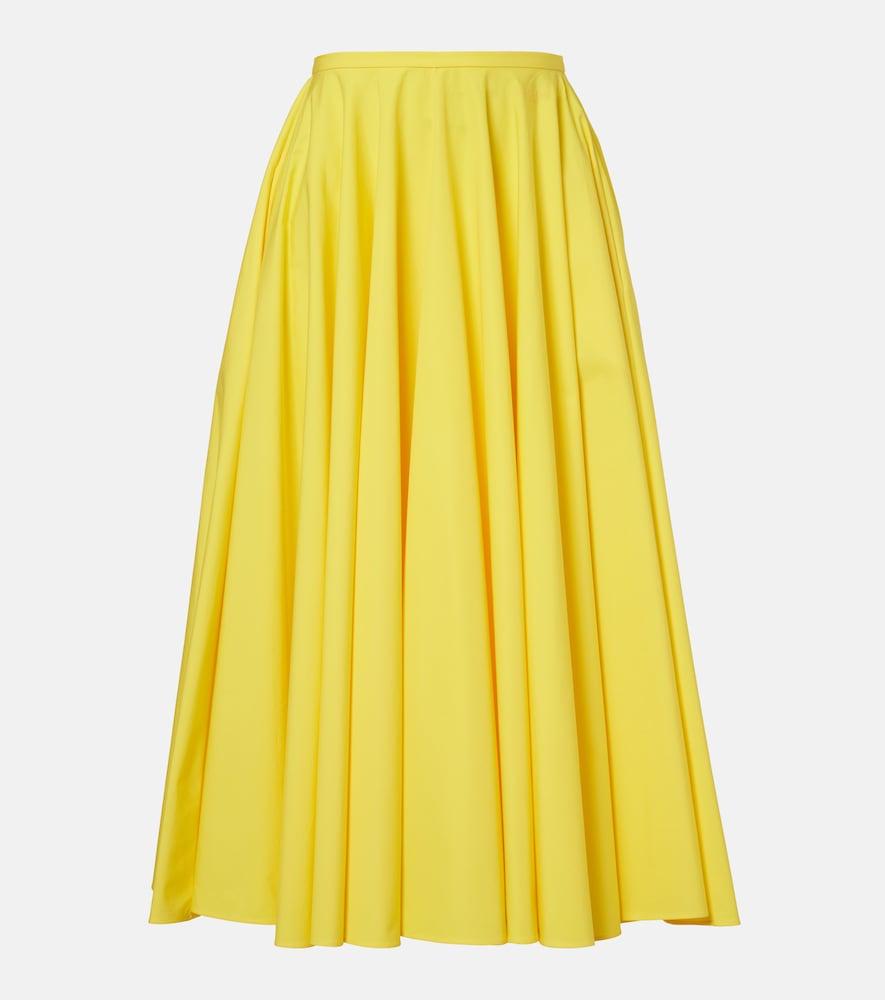 givenchy pleated cotton midi skirt