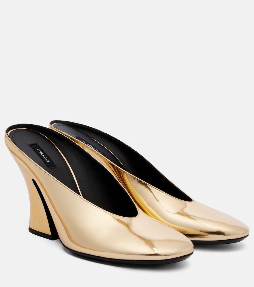 givenchy sculpted 95 mirrored leather mules