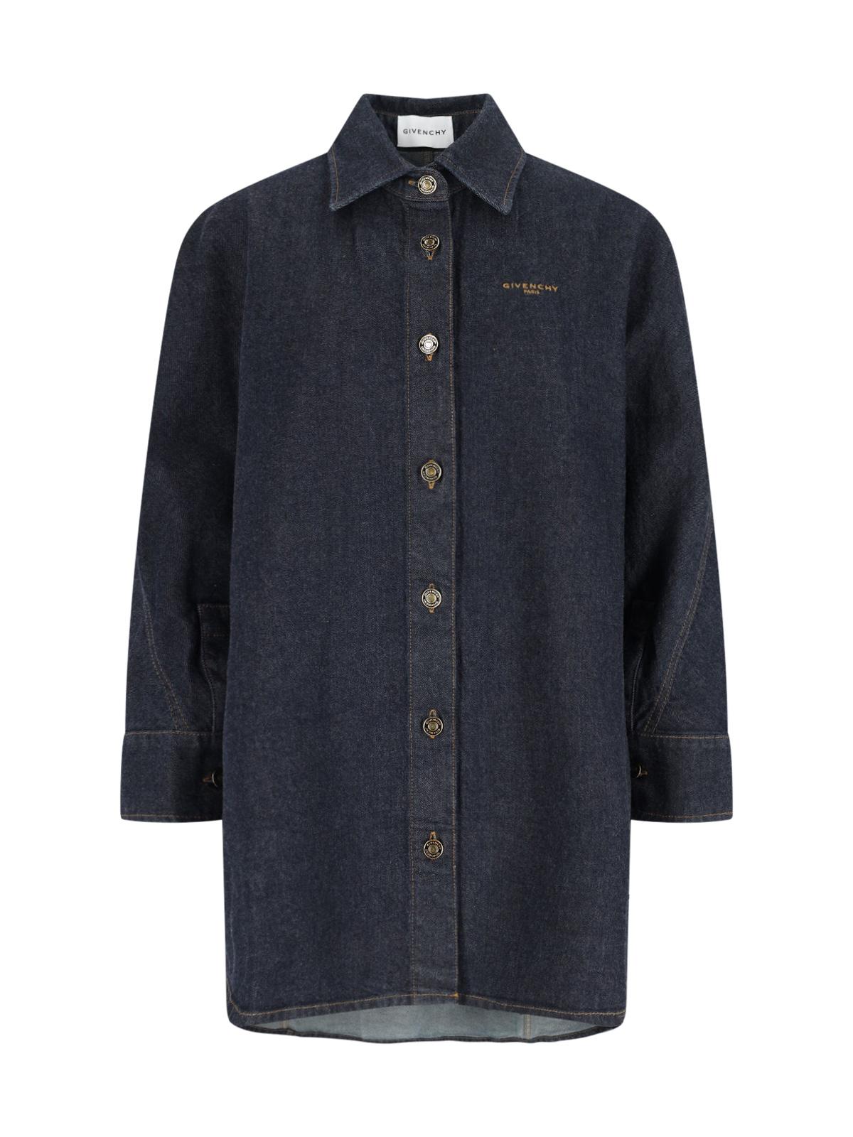 givenchy shirts blue cotton - women