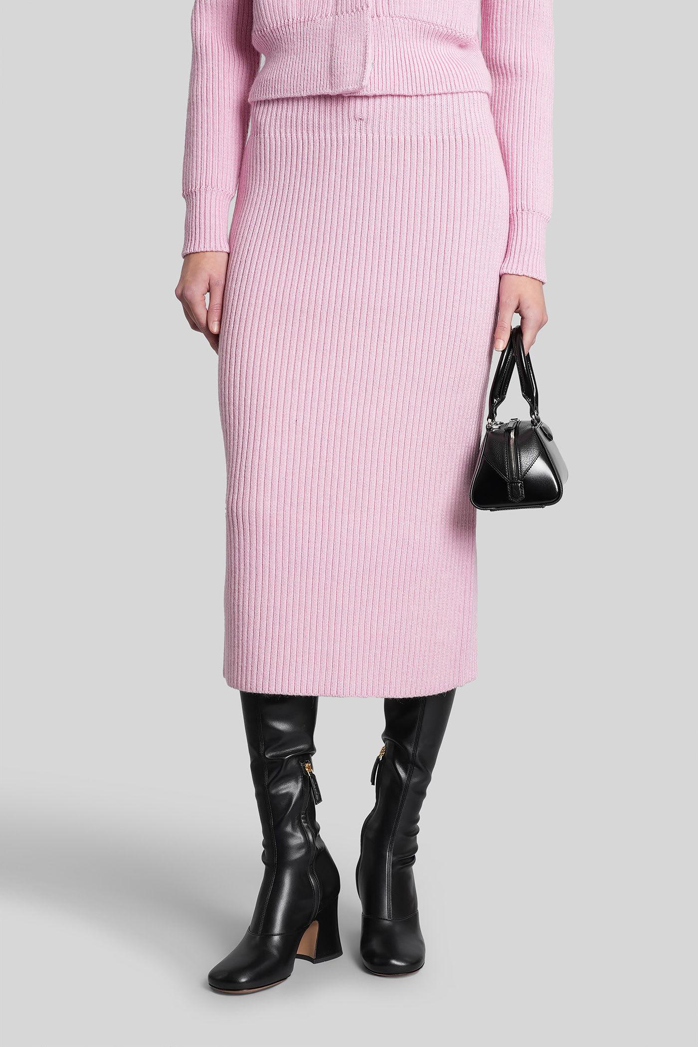 givenchy skirt in rose-pink wool