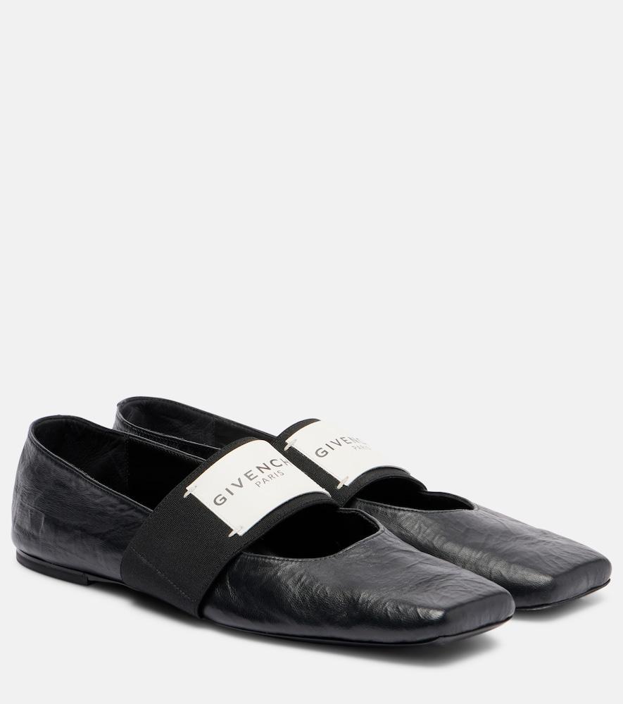 givenchy sliced square leather ballet flats