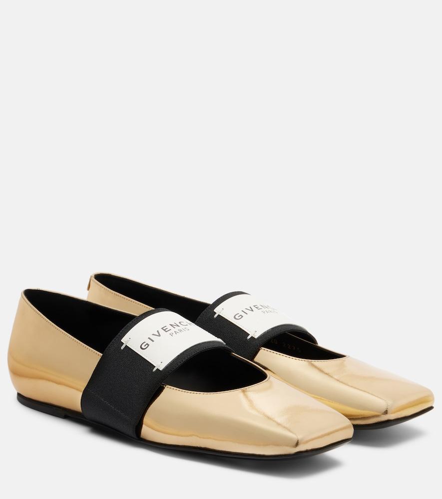 givenchy sliced square leather ballet flats
