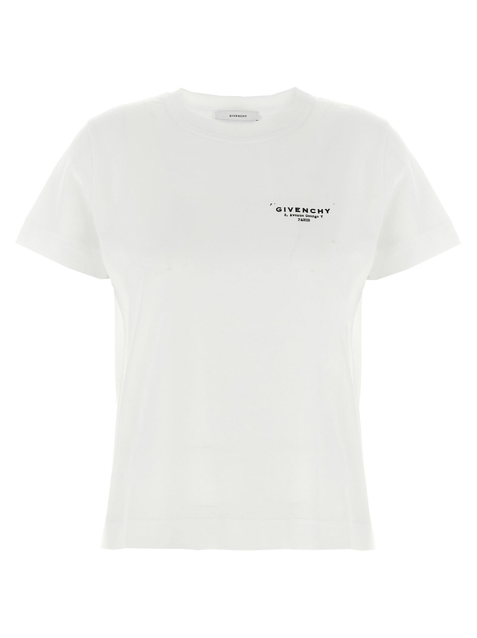 givenchy stamp t-shirt white/black cotton - women
