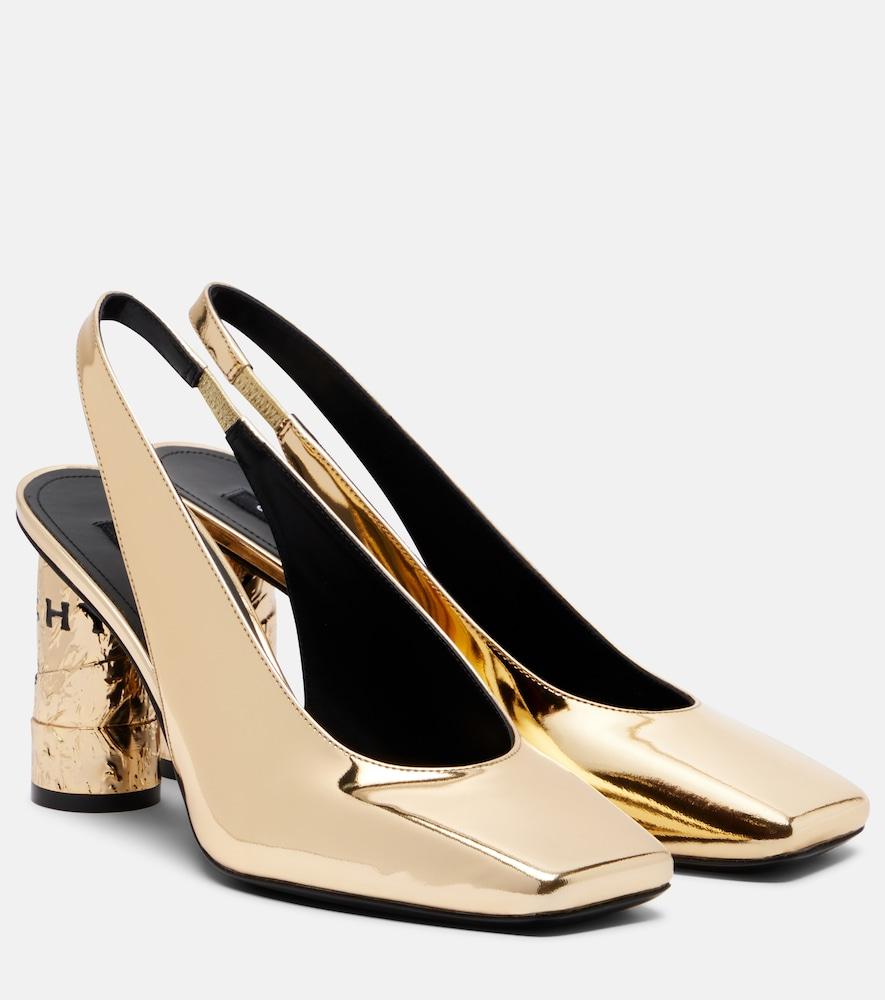 givenchy tape mirrored leather slingback pumps