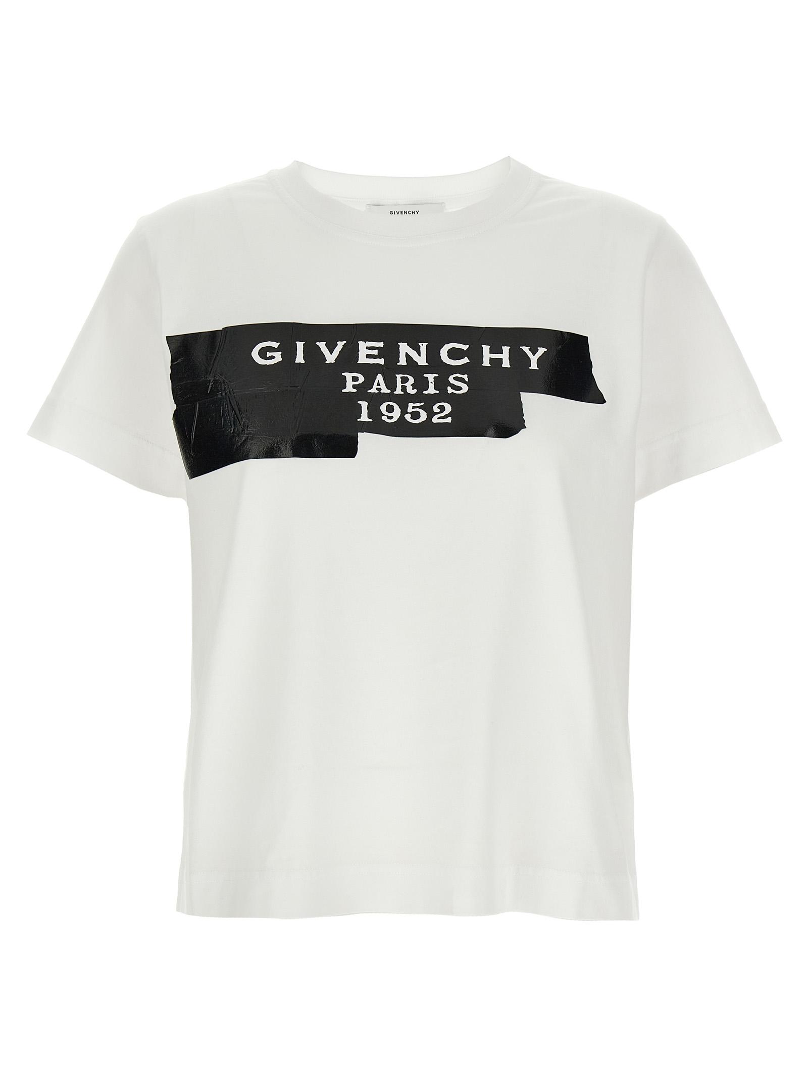 givenchy tape t-shirt white/black cotton - women