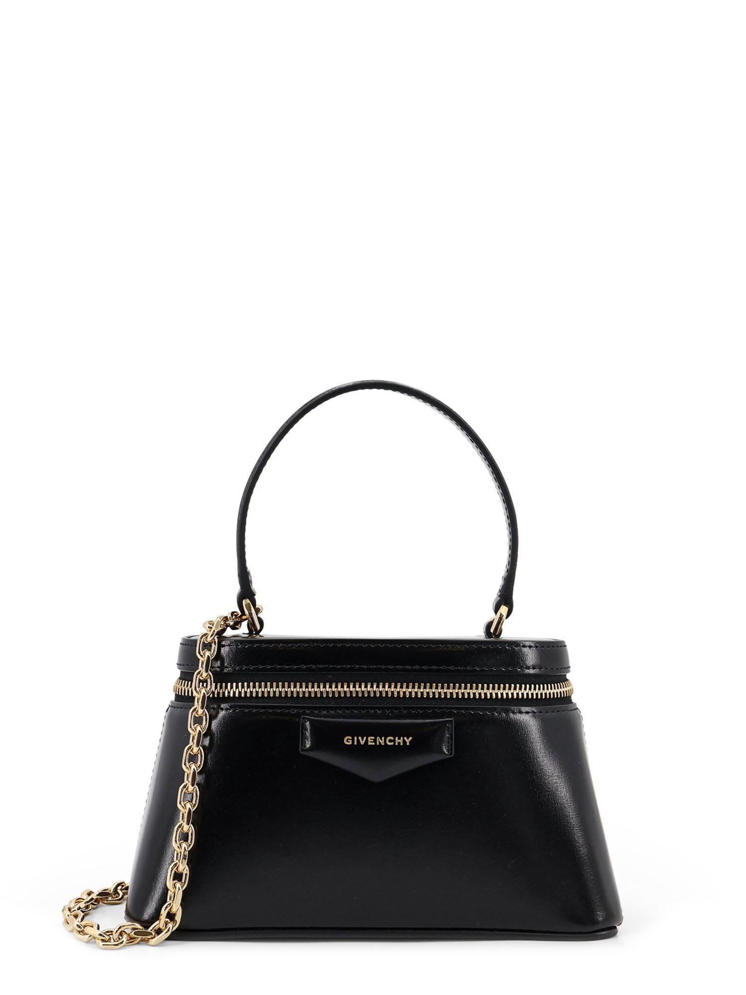 givenchy vanity antigona leather handbag with lettering logo on the front