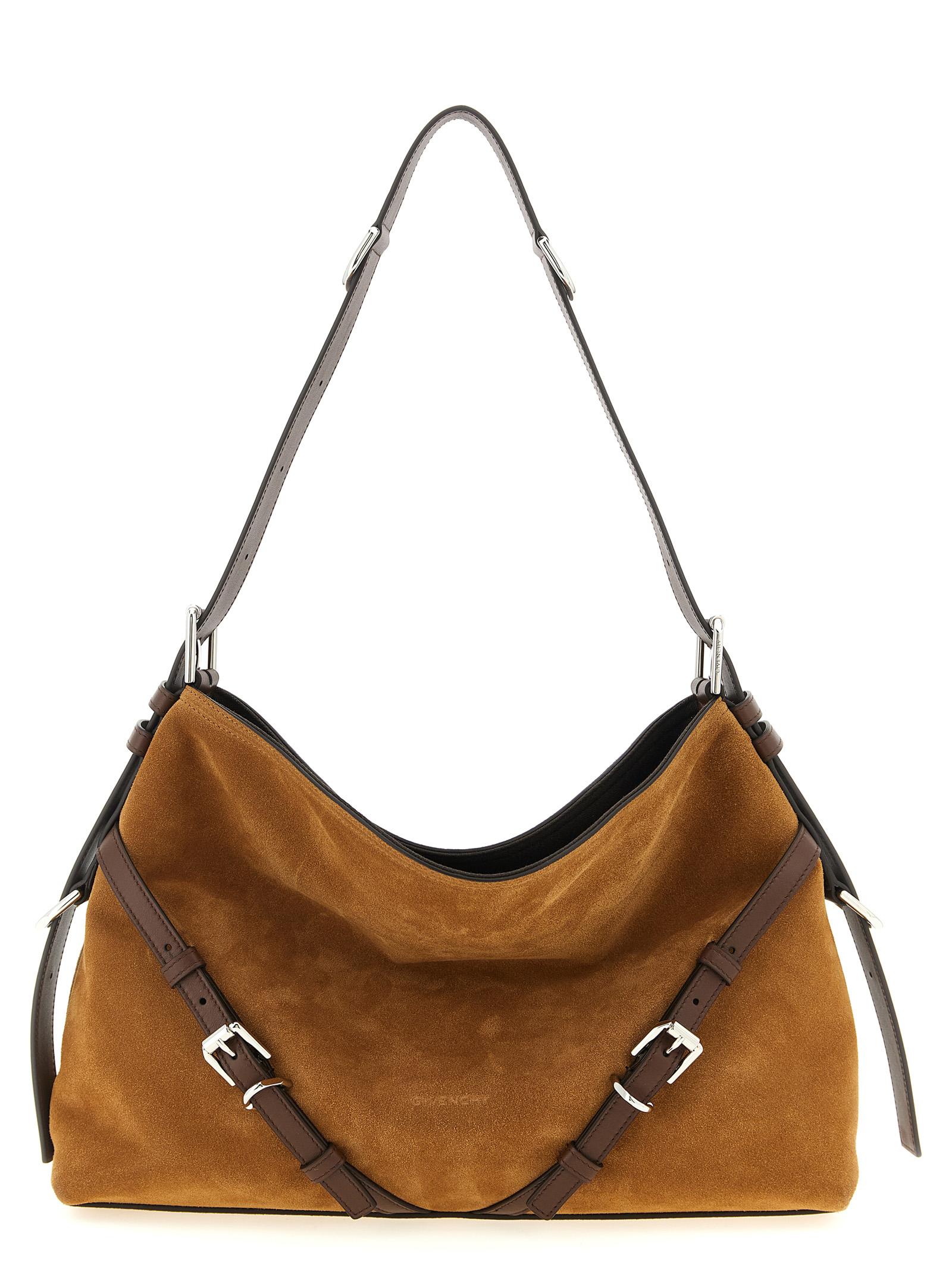 givenchy voyou medium shoulder bag brown calfskin leather - women