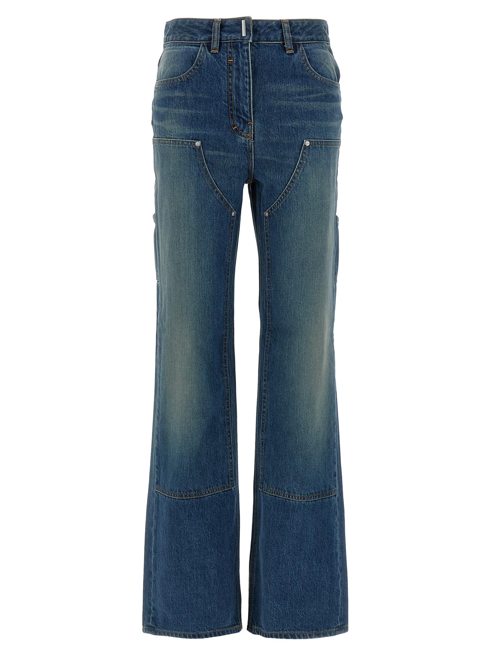 givenchy wide leg jeans blue cotton - women