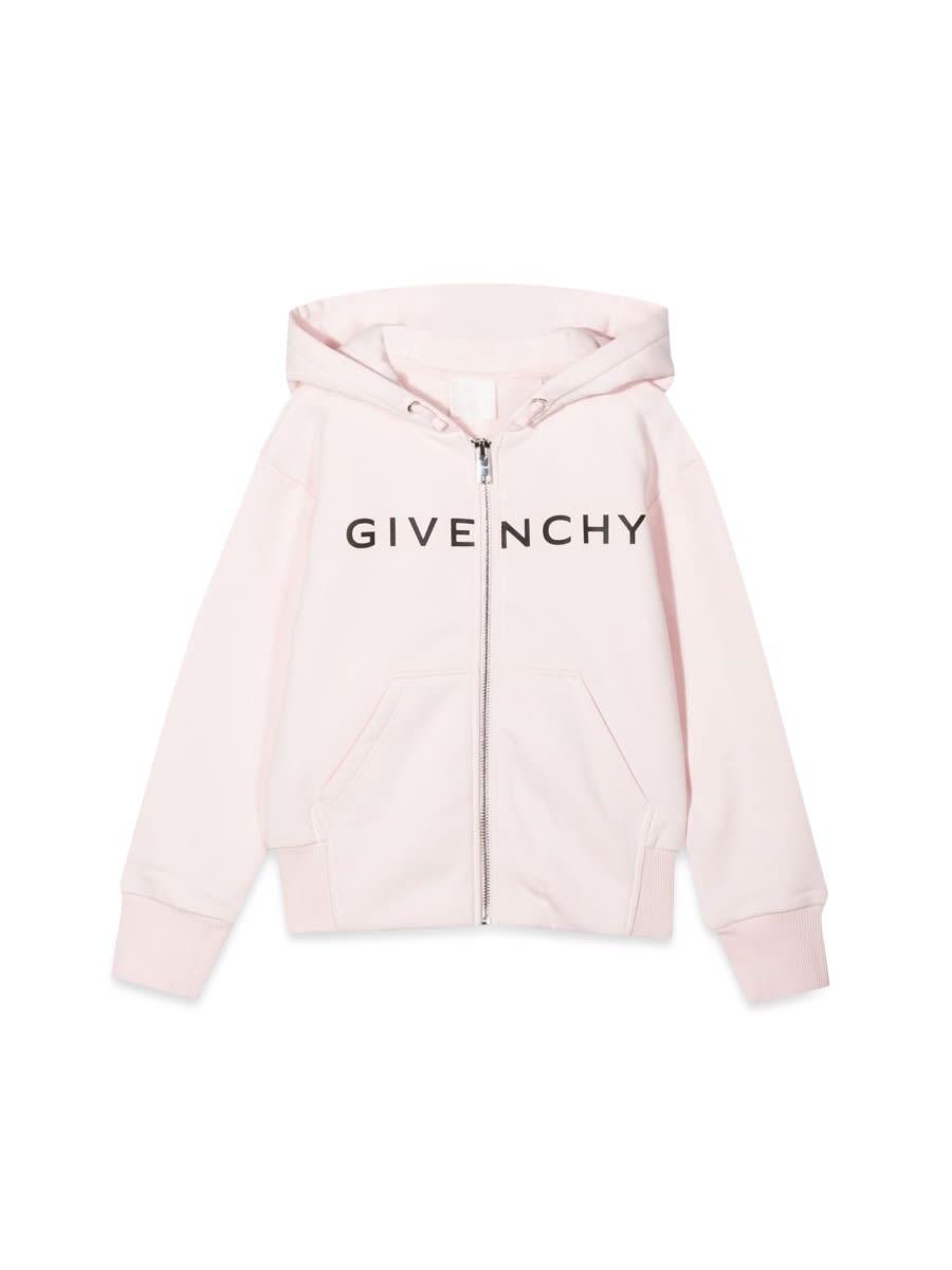 givenchy zipper hooded cardigan with logo