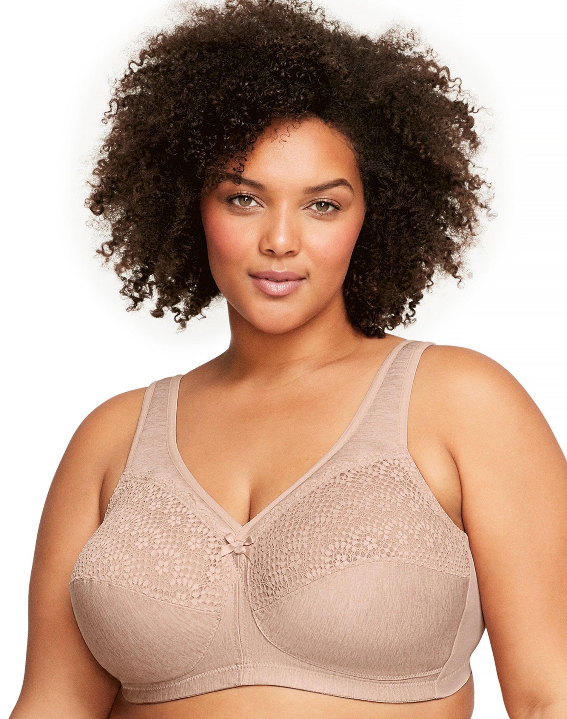 glamorise full figure plus size magiclift moisture control wirefree support bra cafe 44g women's