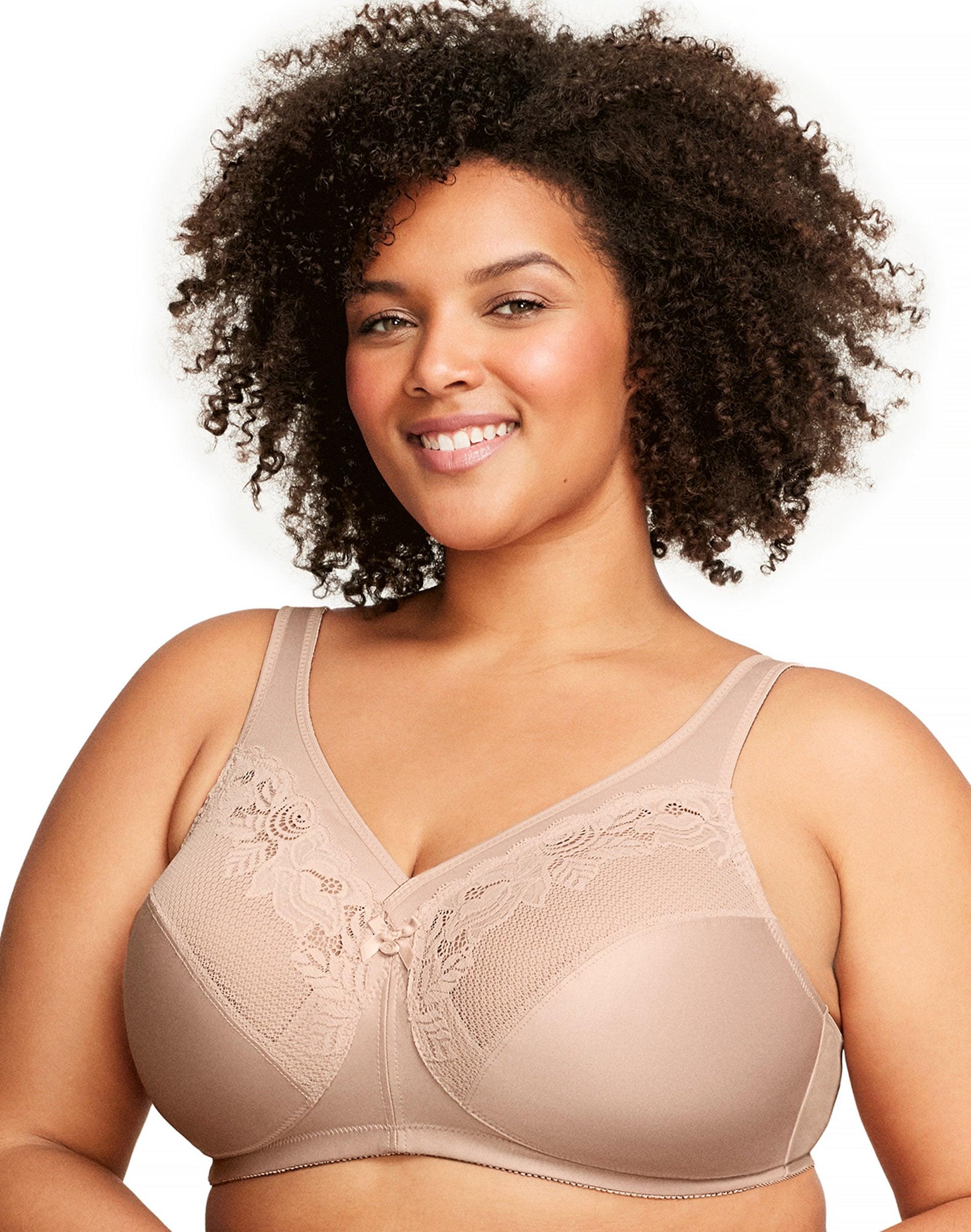 glamorise full figure plus size magiclift wirefree minimizer support bra cafe 44g women's
