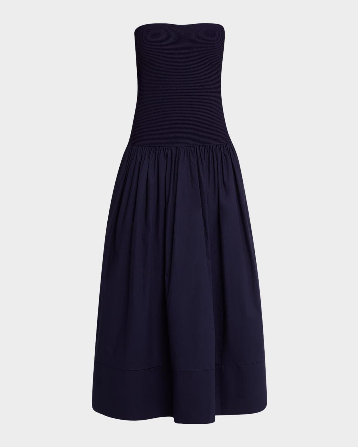 glasbury strapless drop-waist midi dress