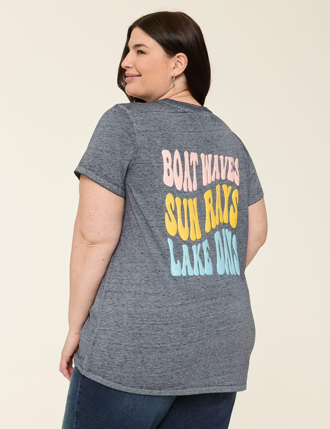 glitter boat waves double graphic tee