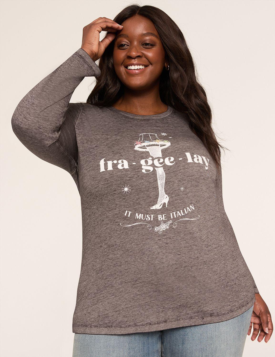 glitter fra-gee-lay a christmas story graphic long-sleeve tee