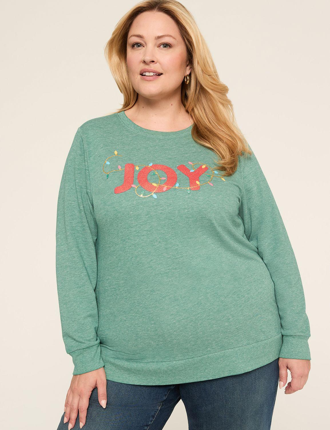 glitter joy graphic sweatshirt