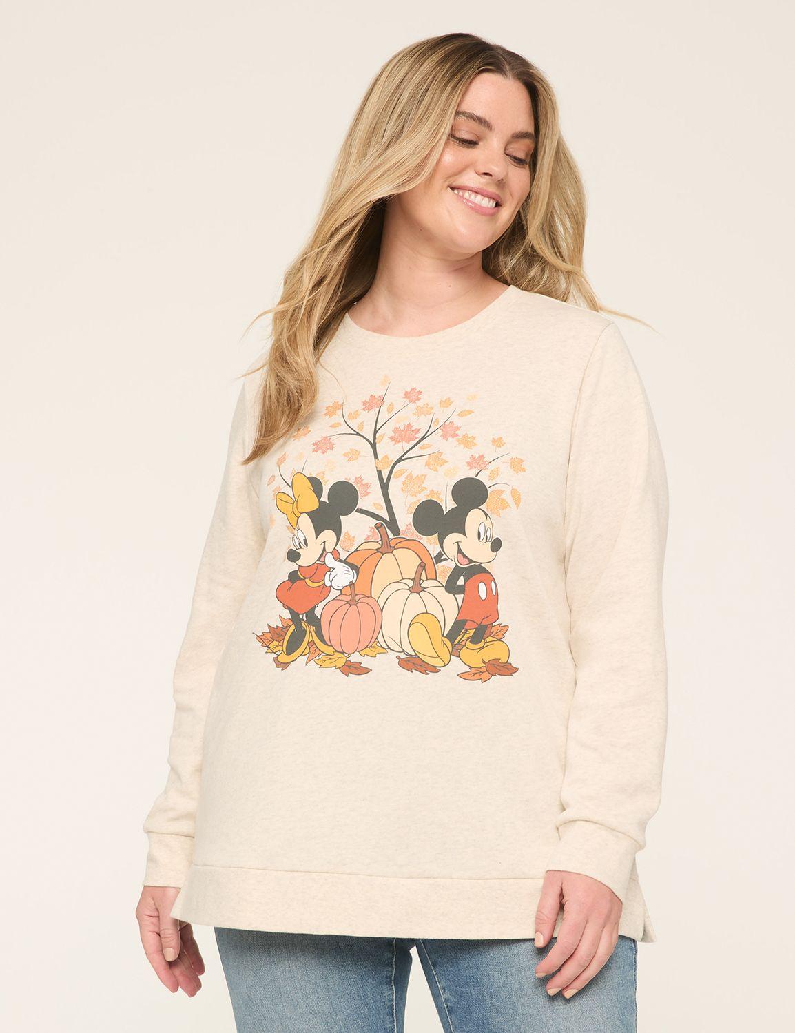 glitter mickey & minnie pumpkin graphic sweatshirt