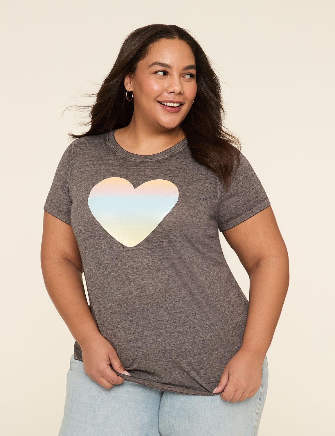 glitter ombre heart graphic tee