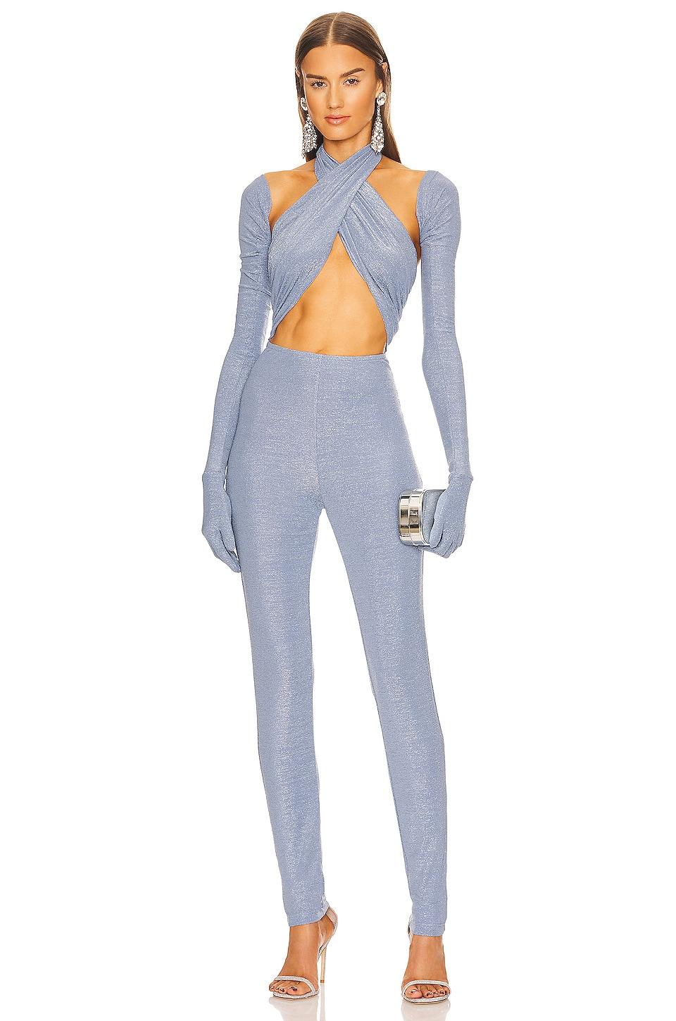 glitter wrap jumpsuit