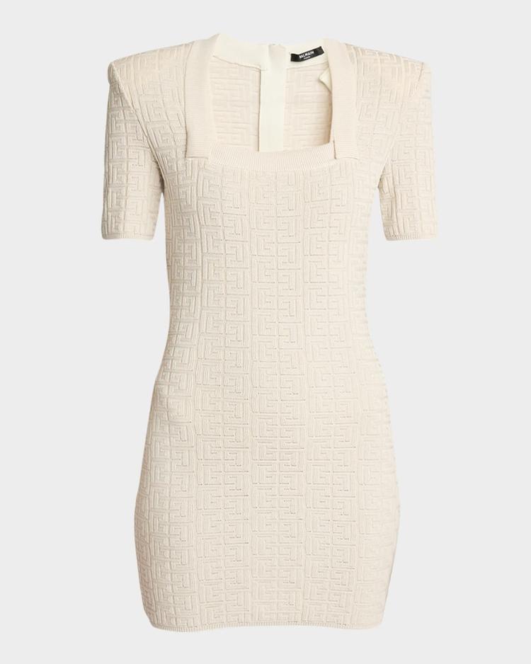 glittered monogram mini dress