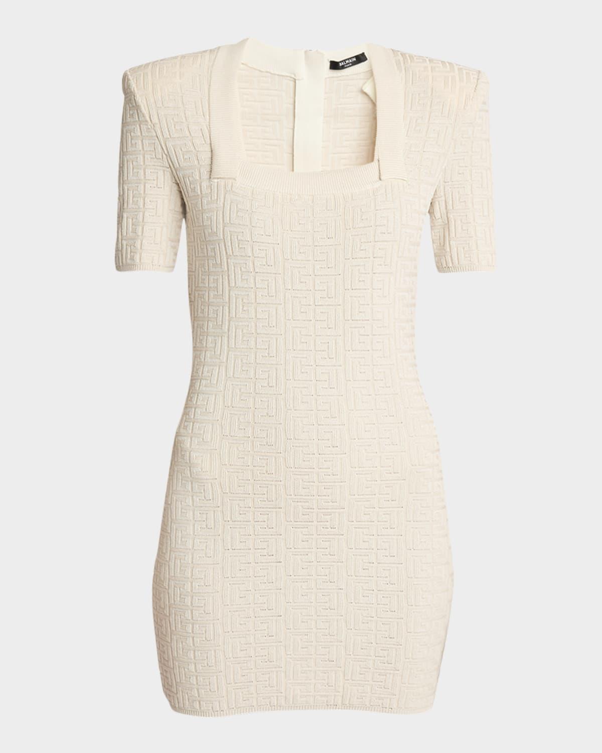 glittered monogram mini dress