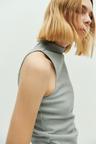 glittery mock turtleneck sleeveless top