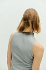 glittery mock turtleneck sleeveless top
