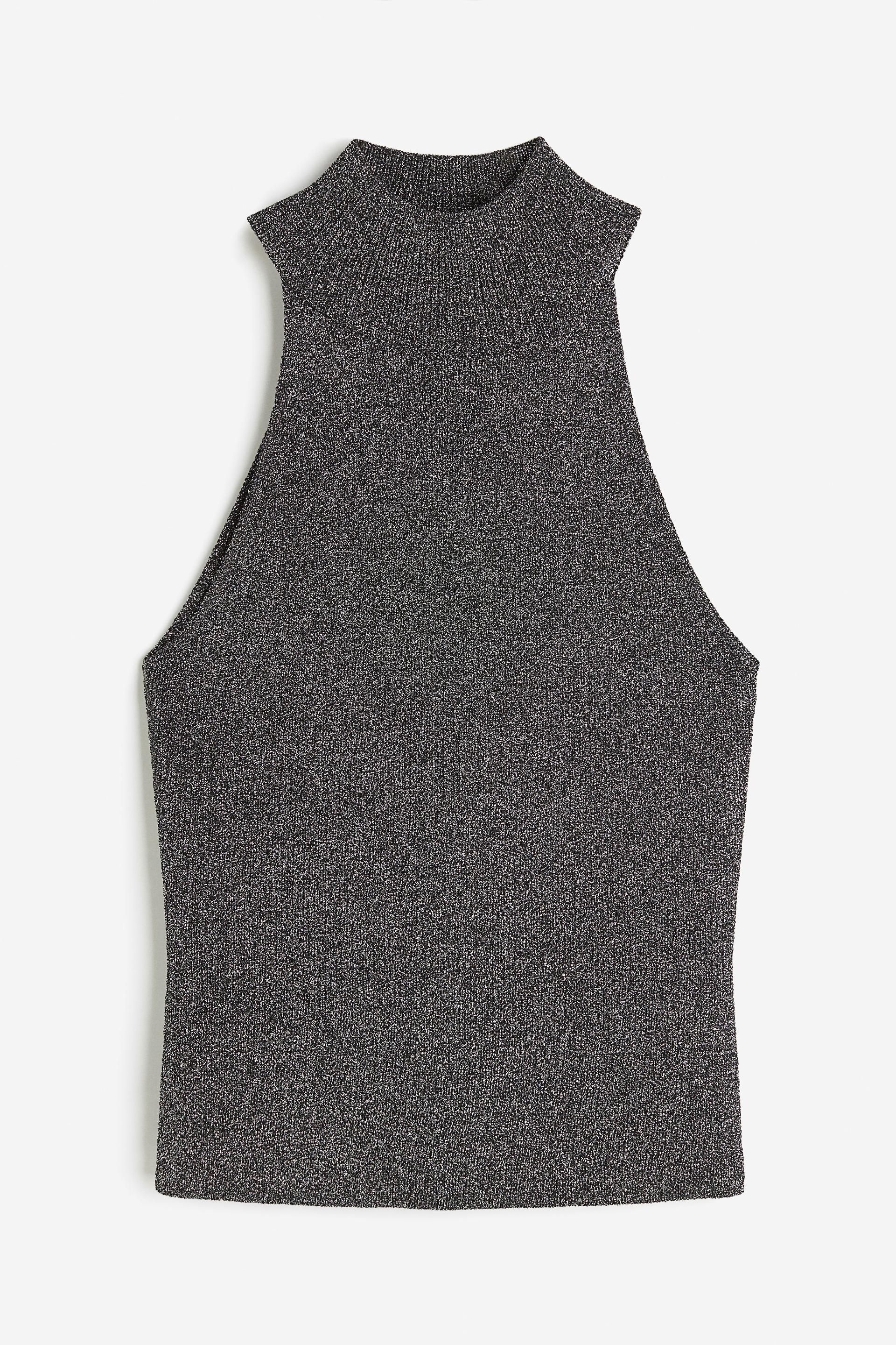 glittery mock turtleneck top