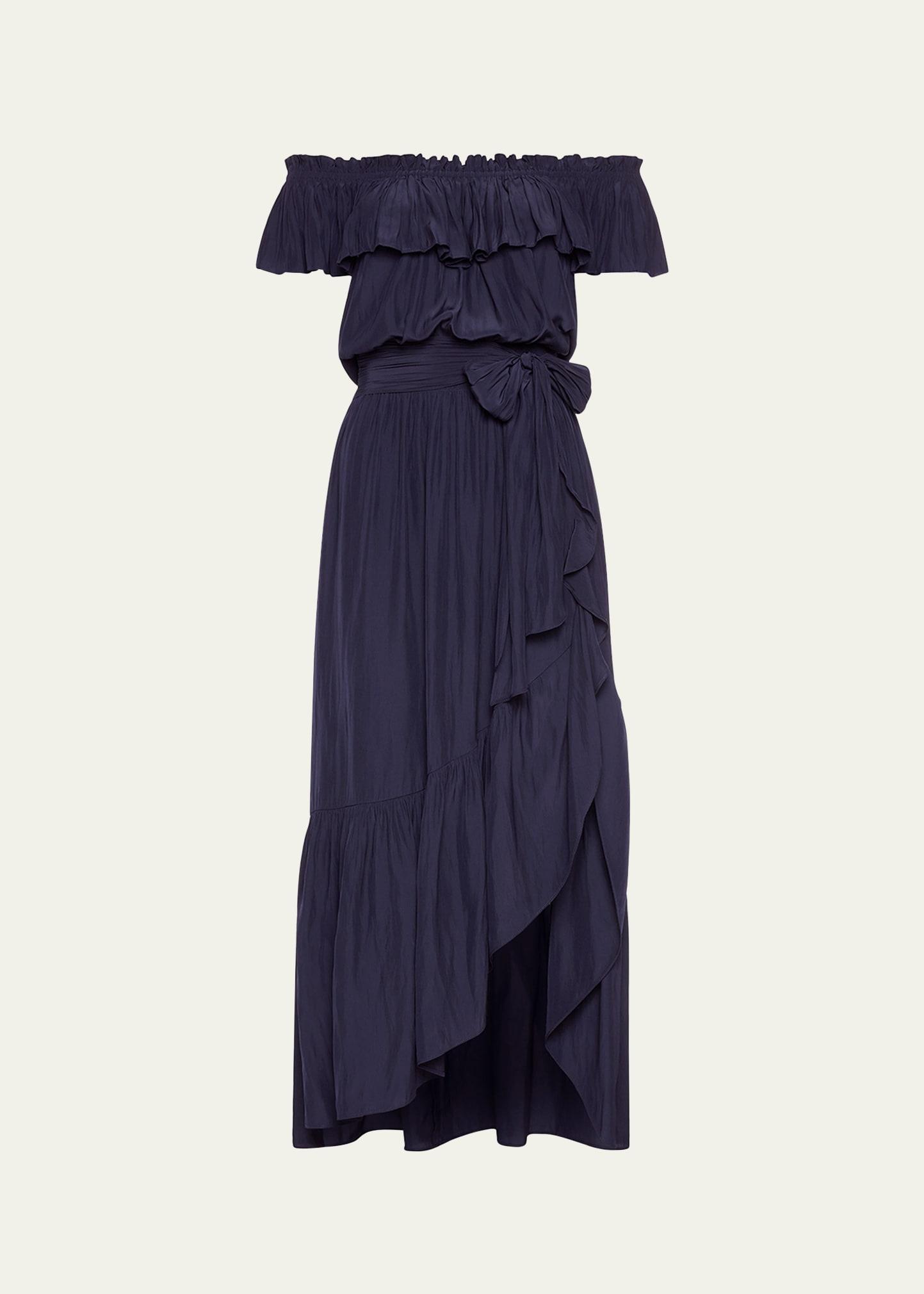 gloria off-shoulder midi dress