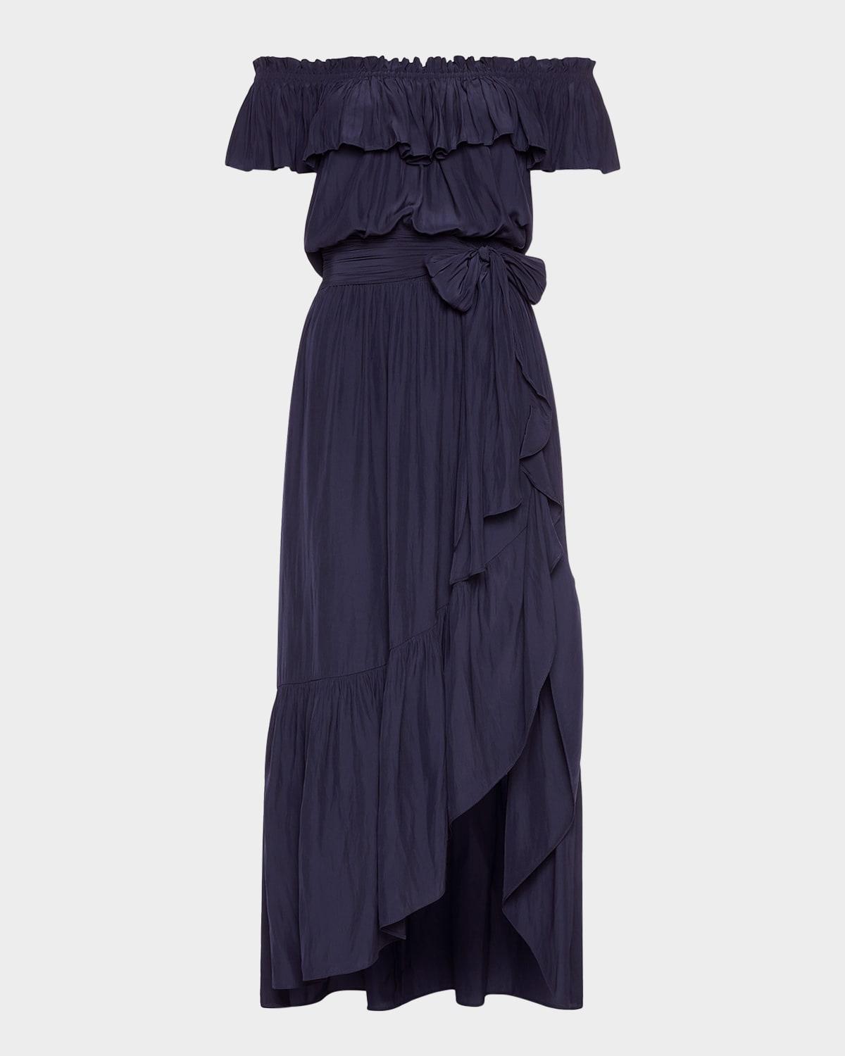 gloria off-shoulder midi dress