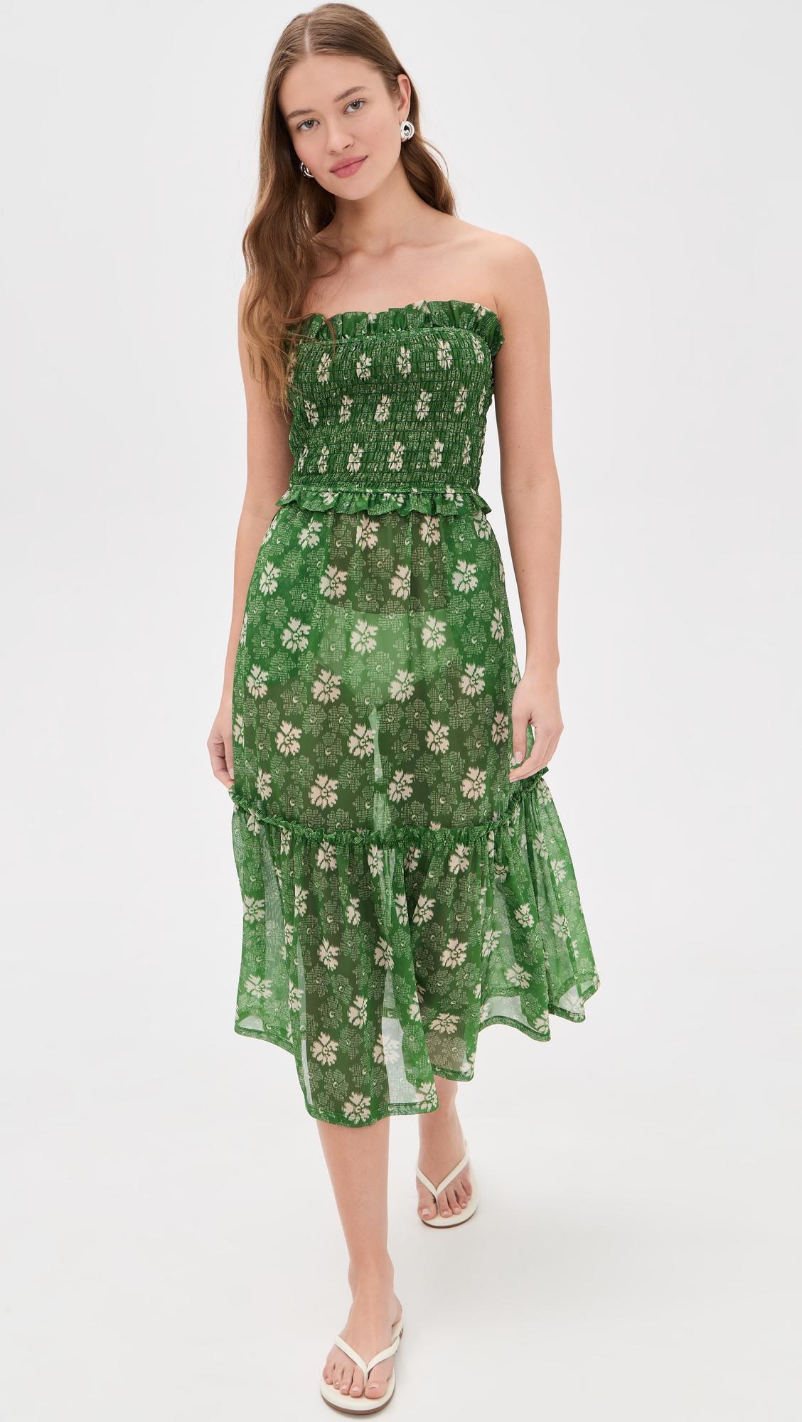 gloria print smocked dress