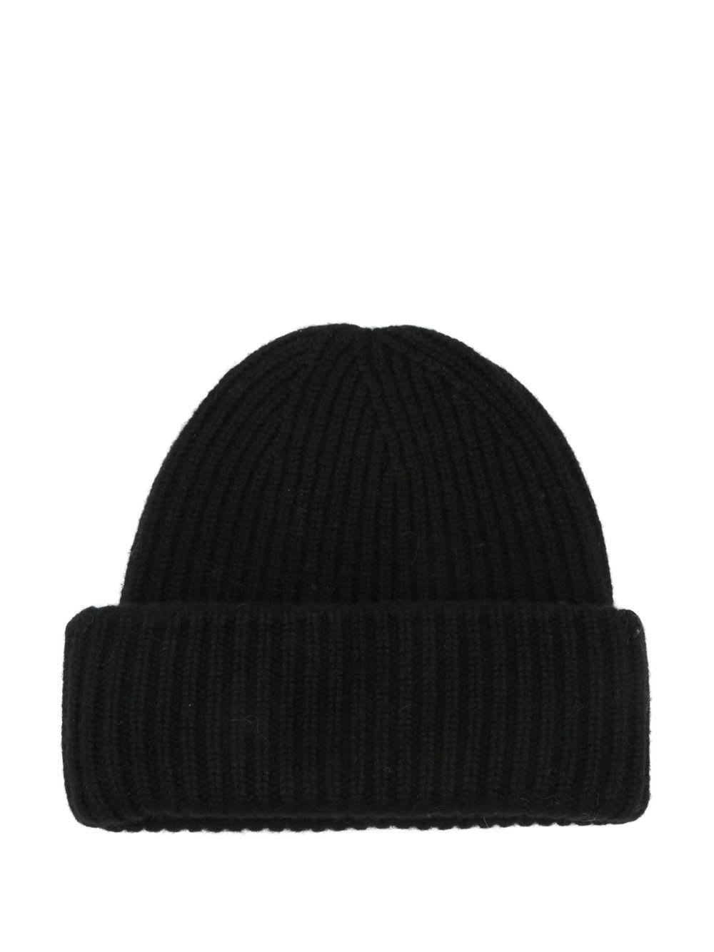 goat cashmere ribbed beanie