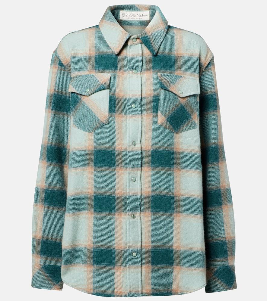 god's true cashmere checked cashmere overshirt