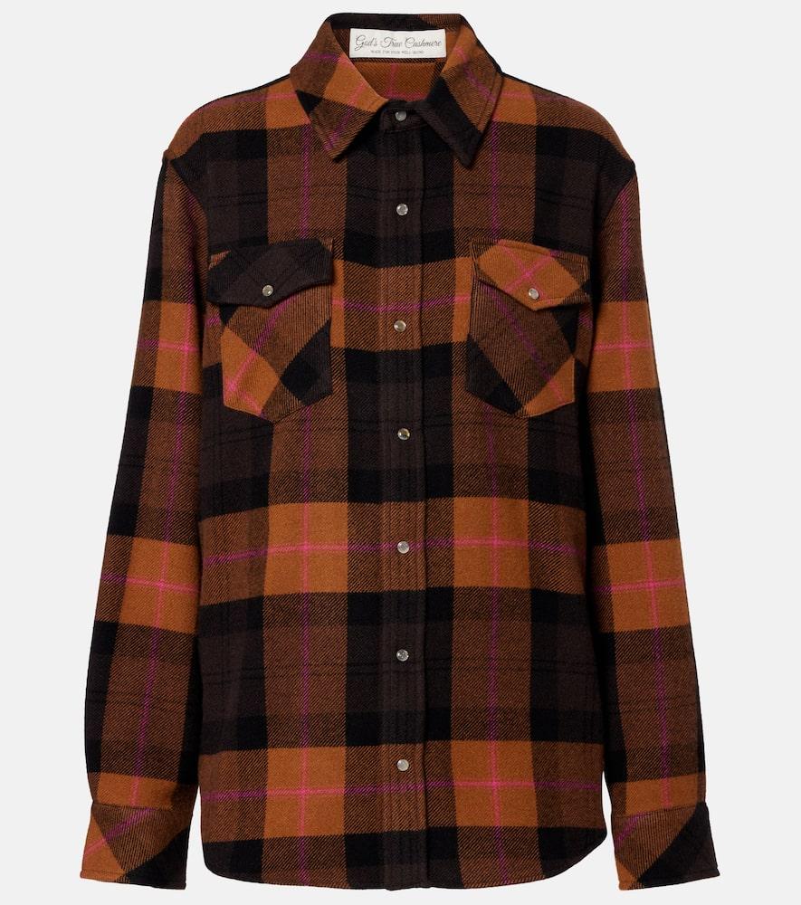 god's true cashmere checked cashmere shirt