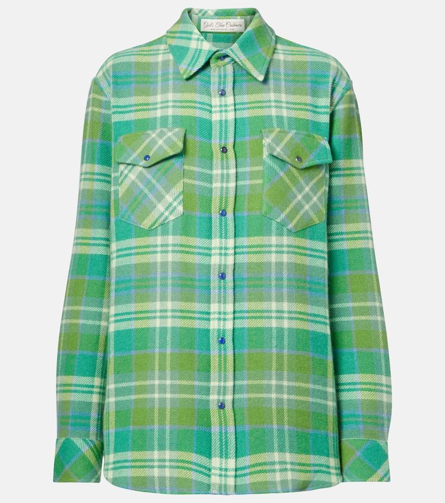 god's true cashmere hero plaid cashmere shirt
