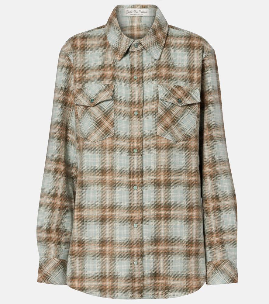 god's true cashmere joy tartan cashmere shirt with emerald
