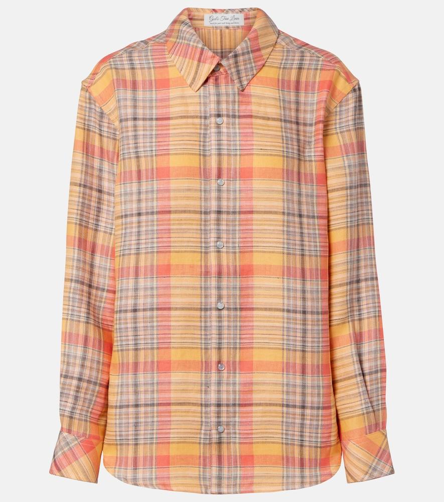 god's true cashmere twilight linen shirt with moonstone