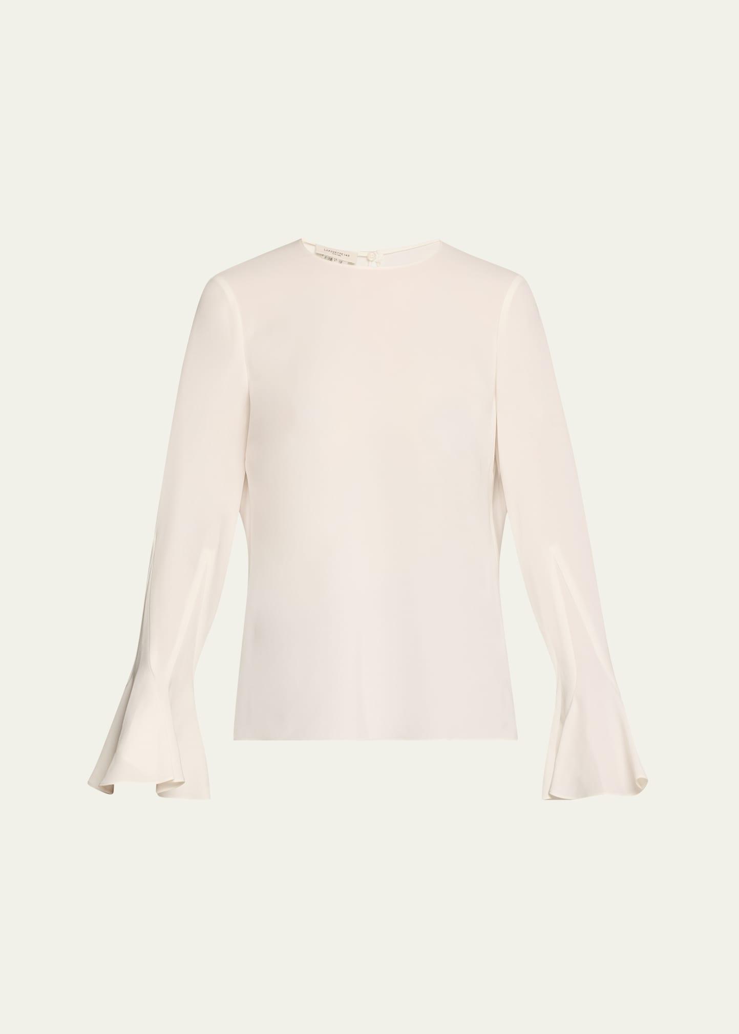 godet sleeve blouse