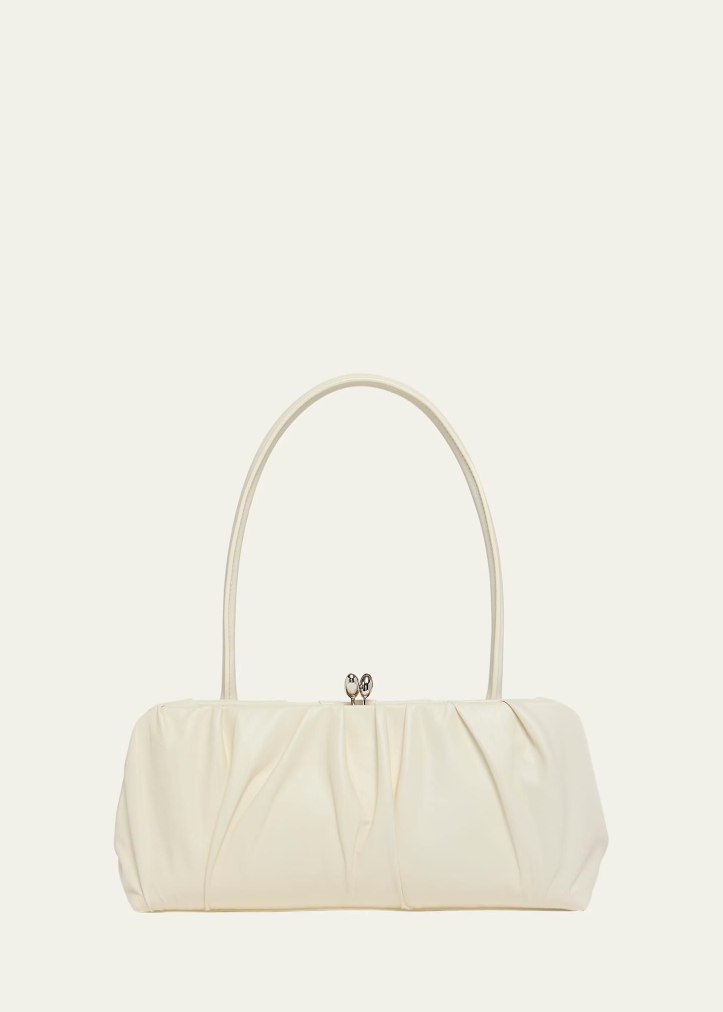 goji small pleated calfskin shoulder bag