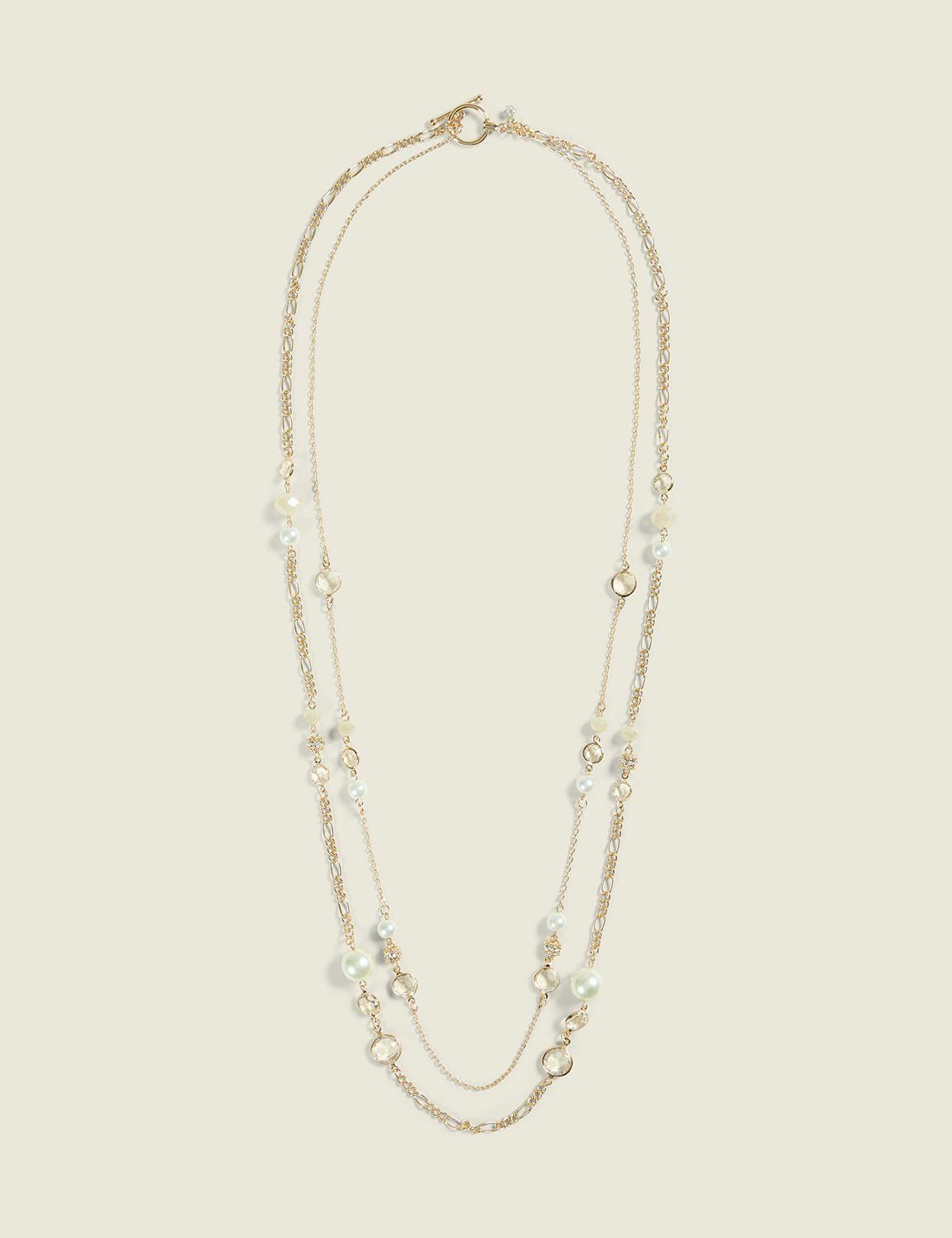 gold bead & fireball multi row neck