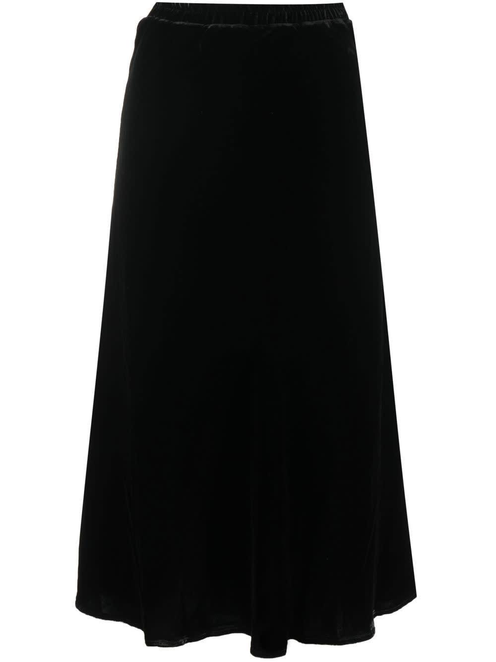 gold hawk velvet long skirt