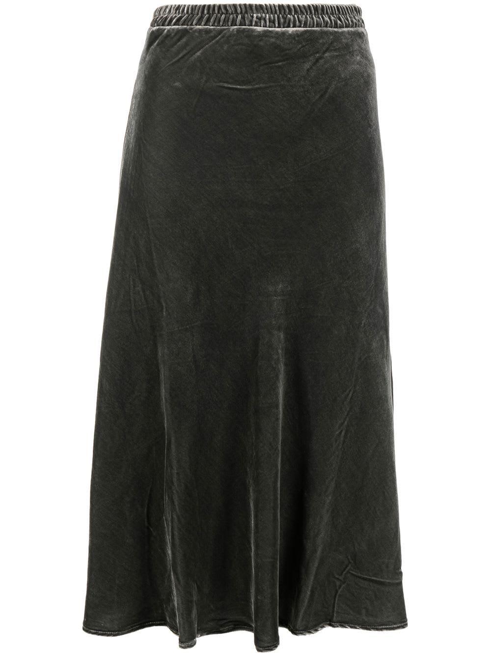 gold hawk velvet long skirt