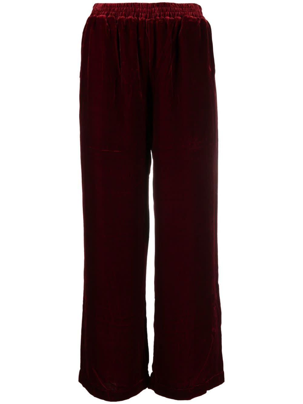 gold hawk velvet wide-leg trousers