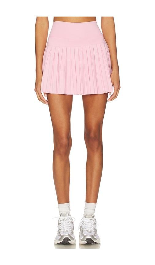 gold hinge 15'' pleated tennis skirt in pink.