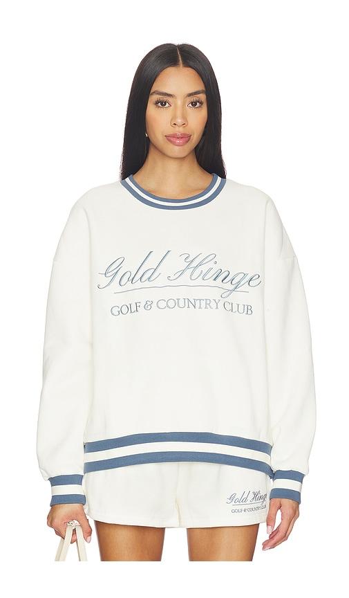 gold hinge country club sweatshirt in cream.