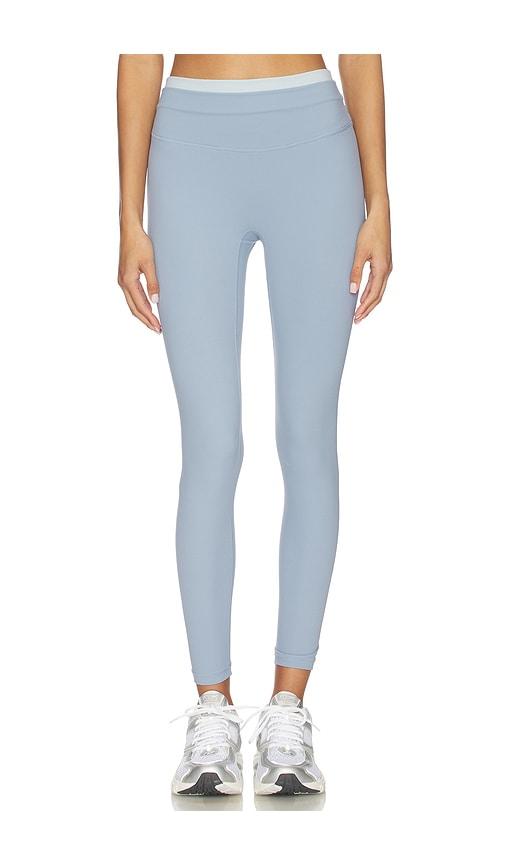 gold hinge double waist strydeform legging in slate.