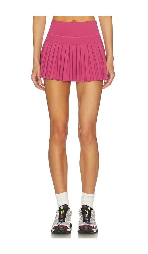 gold hinge pleated tennis skirt in blush.
