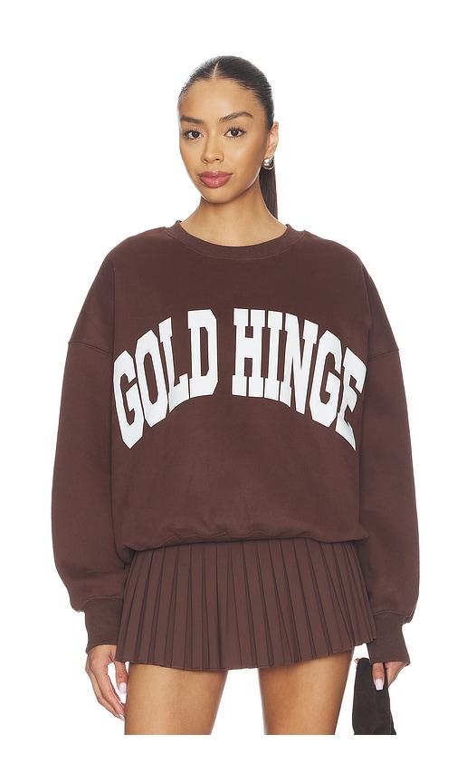 gold hinge sweatshirt in brown.
