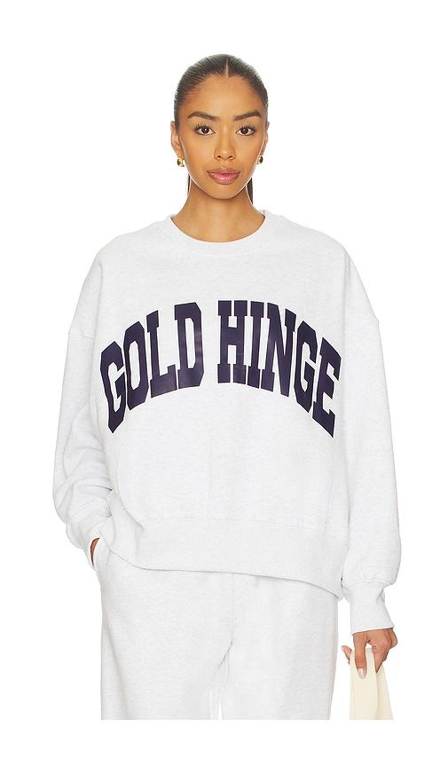 gold hinge wide arm sweatshirt in grey.